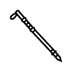 trekking poles ultralight ultralight hiking line icon vector illustration