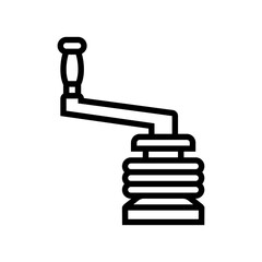 Obraz premium winch handle sailing sport line icon vector illustration