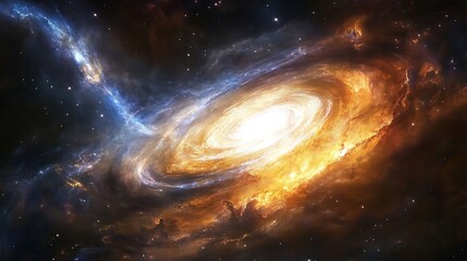 Obraz premium Cosmic nebula with swirling galaxies and vibrant celestial clouds in deep space