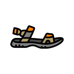 convertible sandals footwear tourism color icon vector illustration