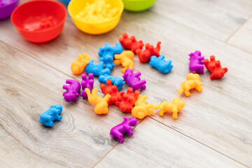Children's color sorter for the development of fine motor skills and logic.Early child development....