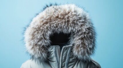 Warm winter jacket with faux fur hood