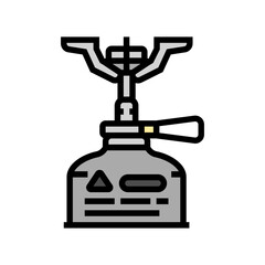 hiking gas burner stove color icon vector illustration