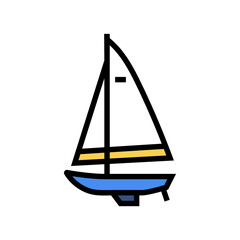keelboat modern sailing sport color icon vector illustration