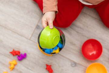Children's color sorter for the development of fine motor skills and logic.Early child development....
