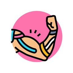muscle highlighted kinesio tape color icon vector illustration