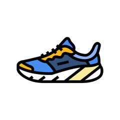 shoes male running accessories color icon vector illustration