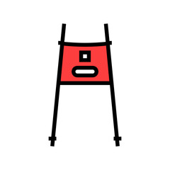 slalom gate mountain skiing color icon vector illustration