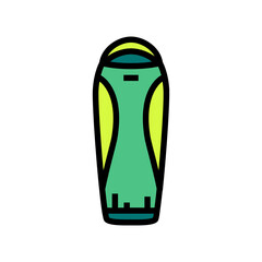 sleeping bag ultralight trekking color icon vector illustration