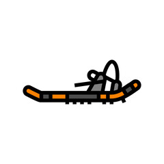 snowshoes footwear tourism color icon vector illustration
