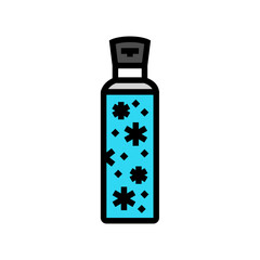 thermos flask snowflakes mountain skiing color icon vector illustration