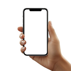 Realistic Mobile Phone Hand Mockup with Transparent background