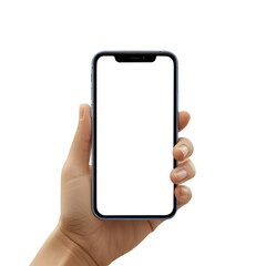 Realistic Mobile Phone Hand Mockup with Transparent background
