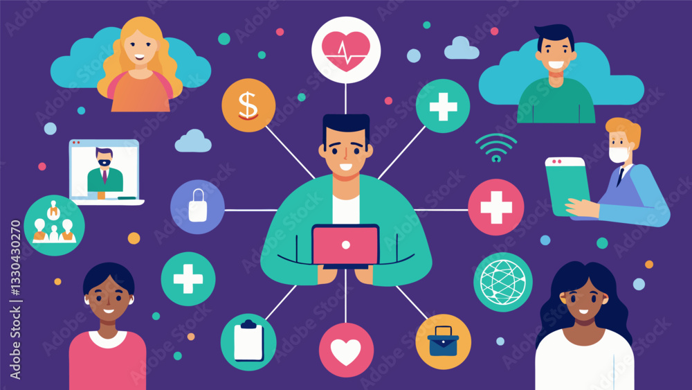 Poster a thriving virtual network where individuals offer resources tips and support to those struggling wi