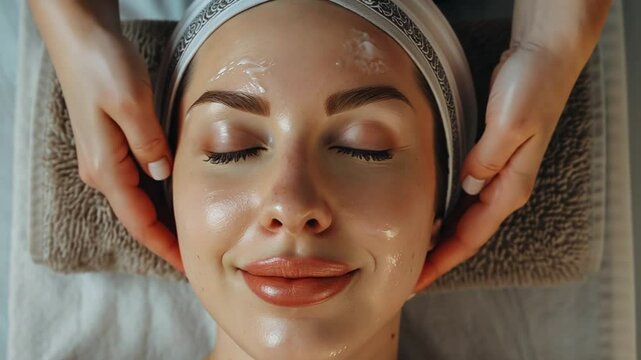 Professionelle Gesichtsmassage in einem Spa