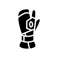 gloves mittens snowboard glyph icon vector illustration