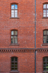 Detail of the building facade with windows
