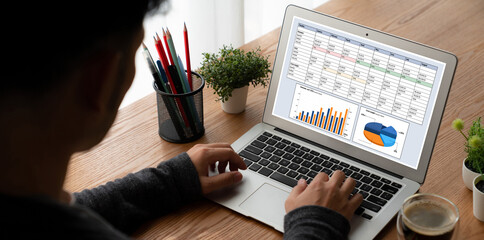 Business data dashboard provide business intelligence analytic for marketing strategy planning...