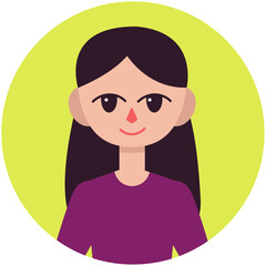 Black-Haired Girl Avatar Vector