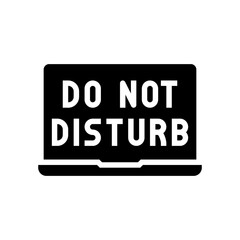 laptop do not disturb mindful tech glyph icon vector illustration