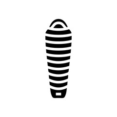 mummy sleeping bag glyph icon vector illustration