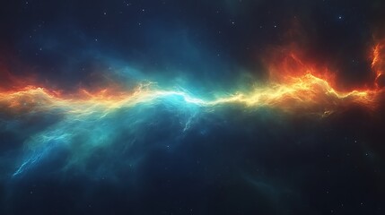 Fototapeta premium Cosmic Nebula Swirling Gaseous Clouds Across Space