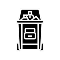 recycling bin cosmetics sustainable beauty glyph icon vector illustration