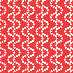 Wavy Dots on Red Canvas seamless pattern
