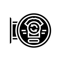 secondhand store sign thrift driven fashion glyph icon vector illustration