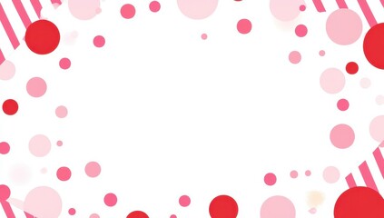 Colorful Abstract Background with Red and Pink Circles and Stripes