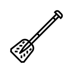 avalanche shovel snowboard line icon vector illustration
