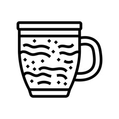 bone broth cup meal drink line icon vector illustration