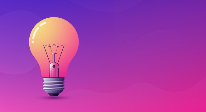Light bulb with a vibrant gradient background creating a modern and uplifting atmosphere representing innovative ideas and creativity