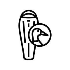 down sleeping bag duck line icon vector illustration