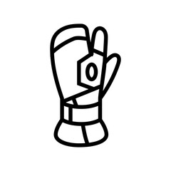 gloves mittens snowboard line icon vector illustration