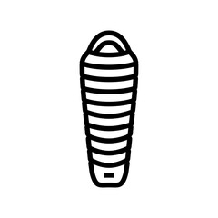 mummy sleeping bag line icon vector illustration