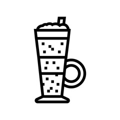 oat milk latte meal drink line icon vector illustration