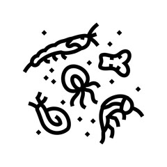 Fototapeta premium plankton world ocean line icon vector illustration