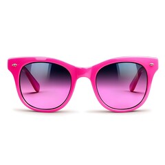 Pink sunglasses, with sleek design and vibrant color, ideal for fashion or summer accessories The sunglasses are isolated on white background