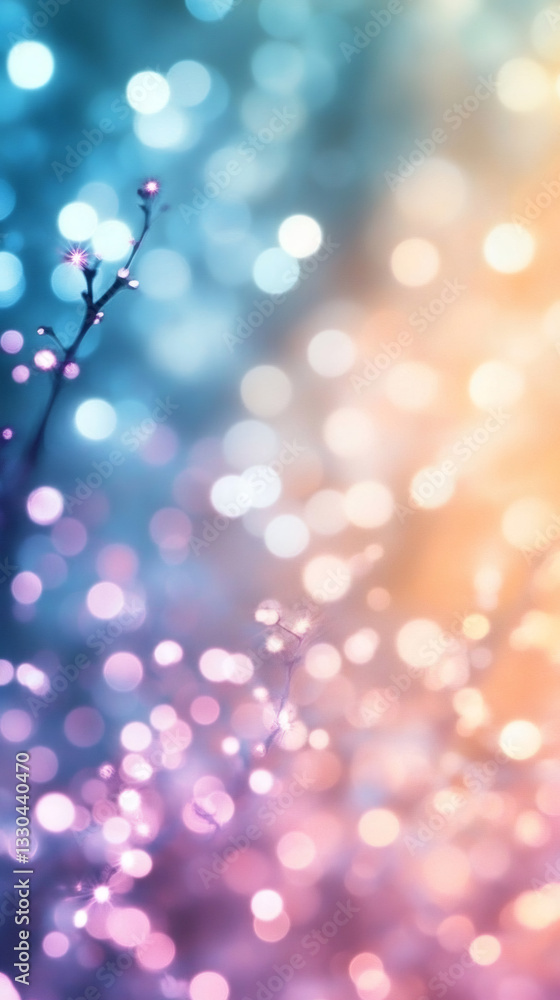 Aufkleber Pastel hues softly blending with dreamy bokeh, revealing ethereal light and delicate color gradients in serene artistic composition