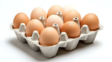 Set with fresh eggs on white background