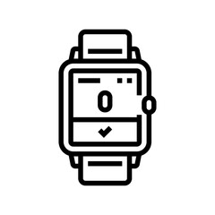 smartwatch breathing exercise tech line icon vector illustration