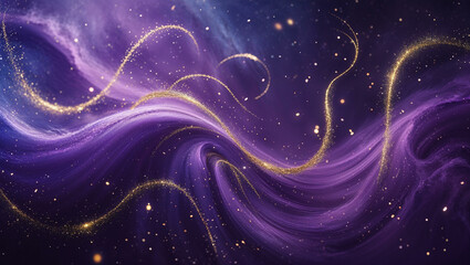 Obraz premium Cosmic-Inspired Royal Purple and Gold Sparks