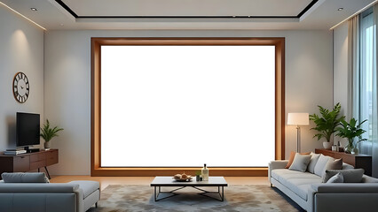 living room interior with a sample for advert