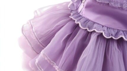 Lilac tiered tutu, delicate lace trim