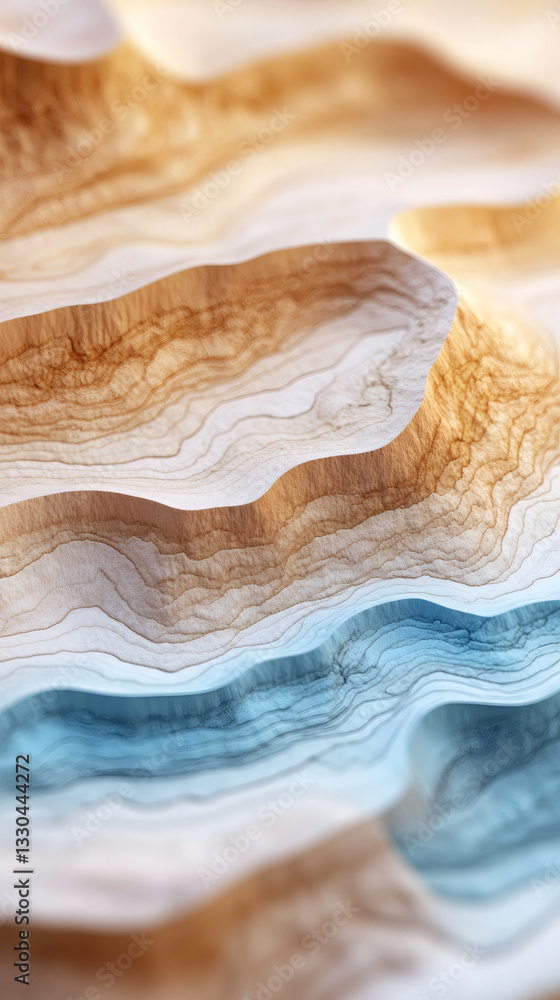Aufkleber Topographic landscape with flowing lines creating a sense of depth and dimension, perfect for backgrounds and design projects