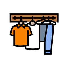 hanger clothes thrift driven fashion color icon vector illustration