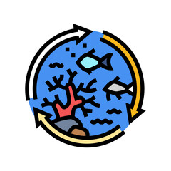 marine ecosystem world ocean color icon vector illustration