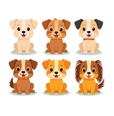 set of cartoon dogs