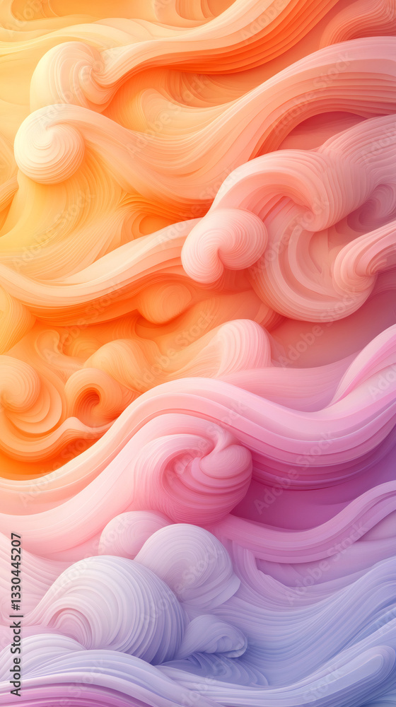 Poster Abstract waves in vibrant colors blend seamlessly, forming a captivating gradient background with a mesmerizing visual effect